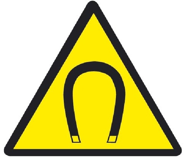 Warnung vor magnetischem Feld Warnschilder DIN 4844, 12,5 mm