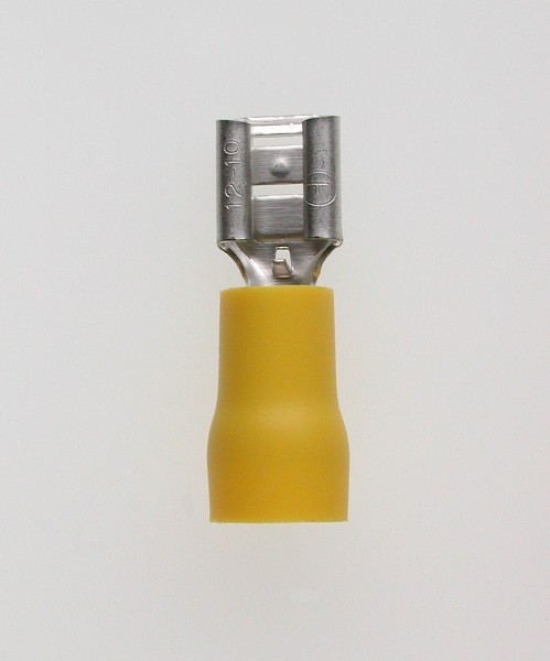 Flachsteckhülsen 6,3x0,8 gelb 4-6 mm² PVC mit Iso-Crimp