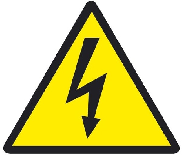 Warnung vor gefÃ¤hrlicher Spannung Warnschilder DIN 4844, 12,5 mm