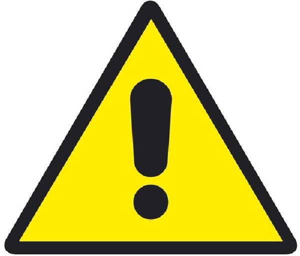 Warnung vor einer Gefahrenstelle Warnschilder DIN 4844, 12,5 mm