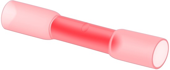 Stoßverbinder mit Schrumpfschlauch 0,5-1,5 mm² rot