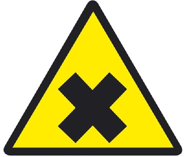 Warnung vor gesundheitssch. Stoffen Warnschilder DIN 4844, 12,5 mm