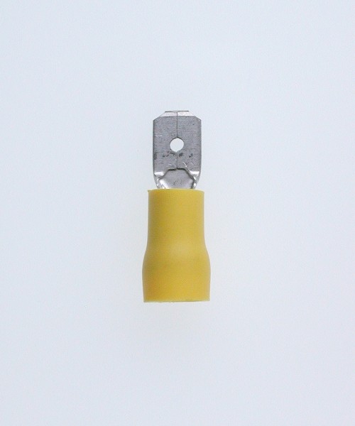 Flachstecker 6,3x0,8 gelb 4-6 mm² PVC mit Iso-Crimp