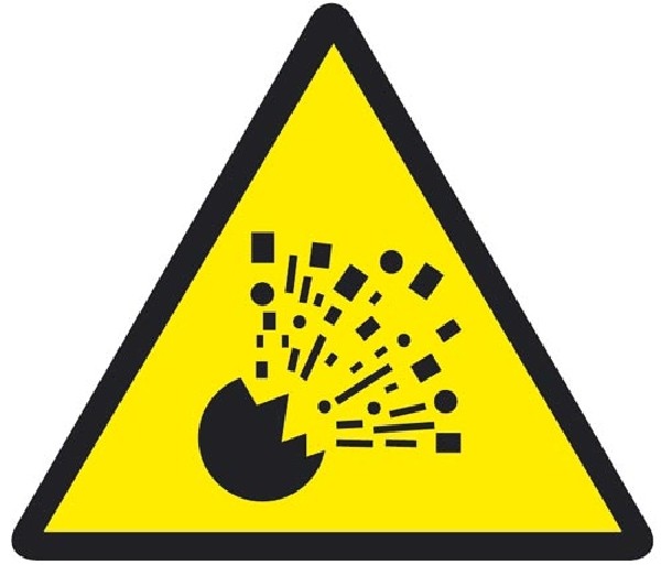 Warnung vor explosionsgef. Stoffen Warnschilder DIN 4844, 12,5 mm
