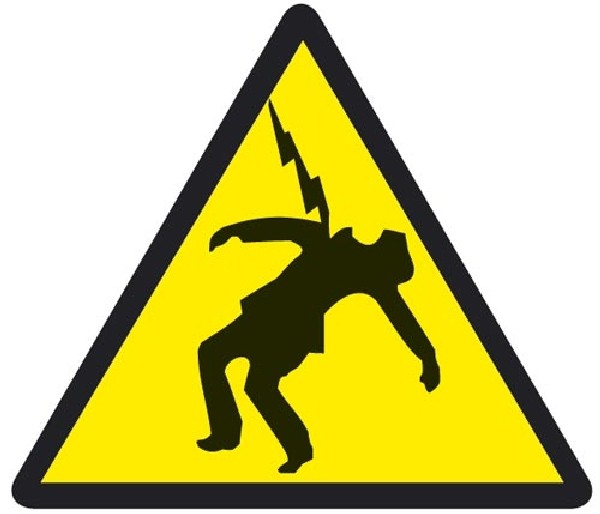 Warnung vor Ã¼berschlagender Spannung Warnschilder DIN 4844, 12,5 mm