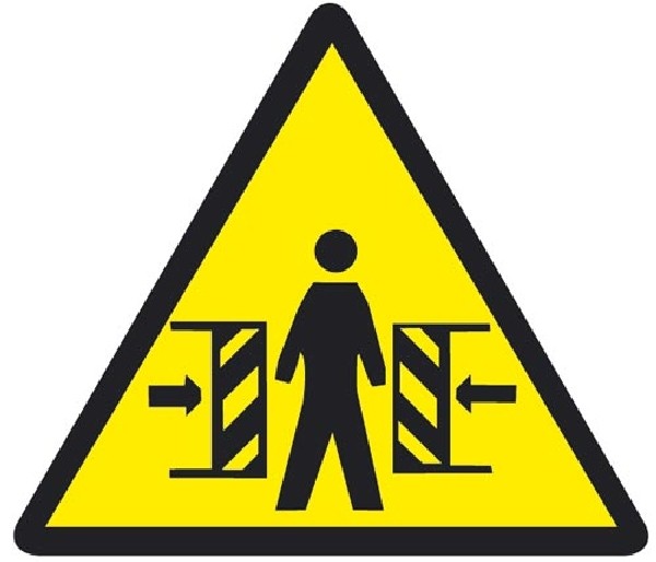 Warnung vor Quetschgefahr Warnschilder DIN 4844, 12,5 mm