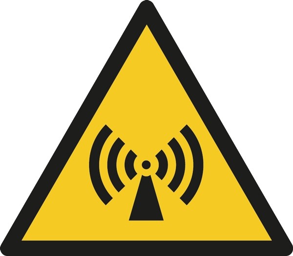 Warnung vor elektromagnetischem Feld Warnschilder DIN 4844, 12,5 mm