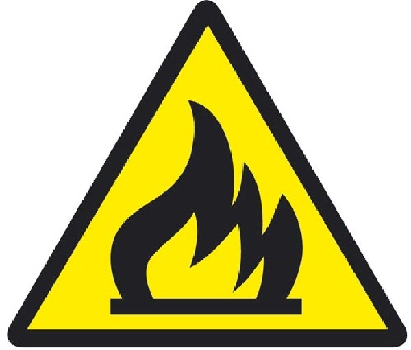 Warnung vor feuergefährlichen Stoffen Warnschilder DIN 4844, 12,5 mm