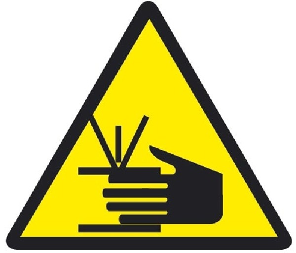 Warnung vor Handverletzungen Warnschilder DIN 4844, 9,0 mm