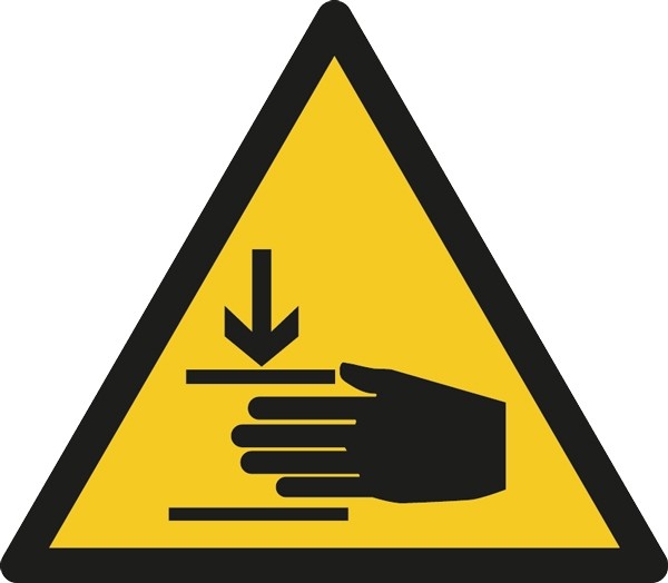 Warnung vor Handverletzungen Warnschilder DIN 4844, 12,5 mm