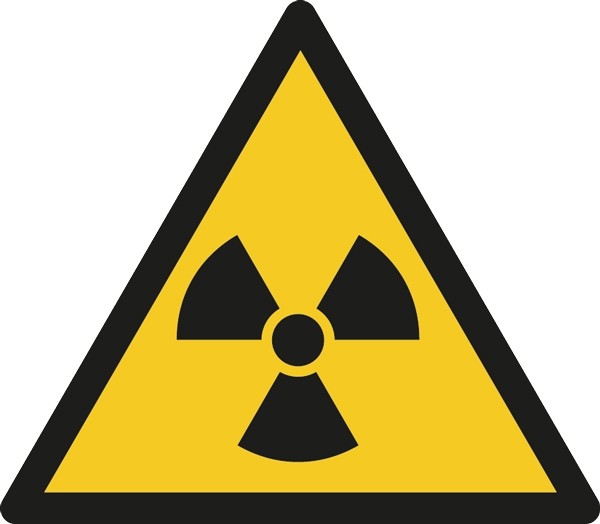 Warnung vor radioaktiven Stoffen Warnschilder DIN 4844, 12,5 mm