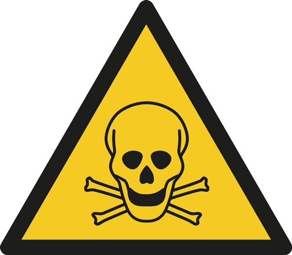 Warnung vor giftigen Stoffen Warnschilder DIN 4844, 12,5 mm